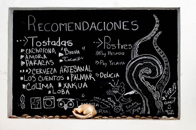 Chalkboard Menu featuring tostadas