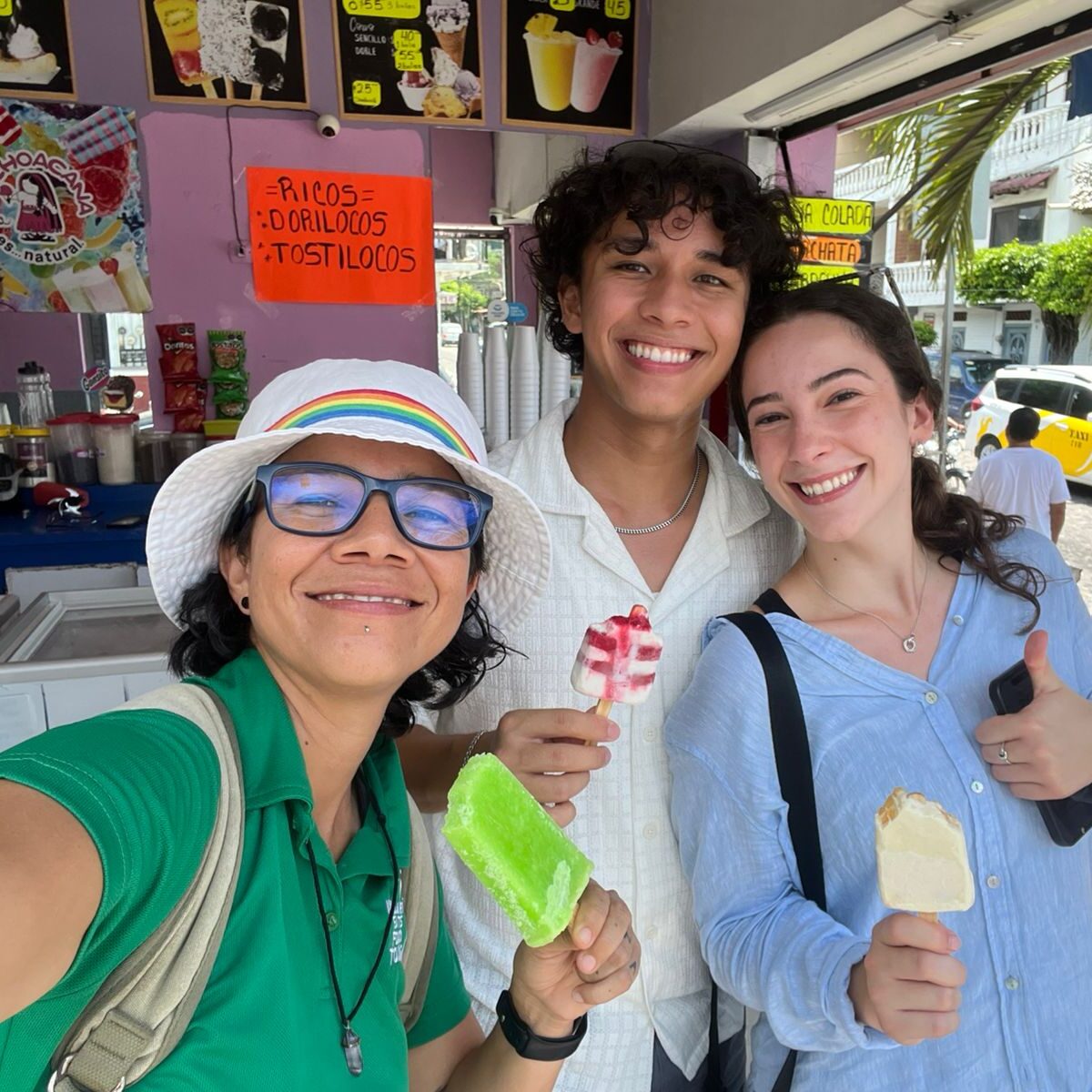Guests enjoying homemade popsicles from La Michoacana in Puerto Vallarta