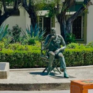 Statue of Director John Houston on the Rio Cuale Island